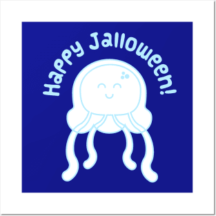 Happy Jalloween! Jellyfish Blue! Posters and Art